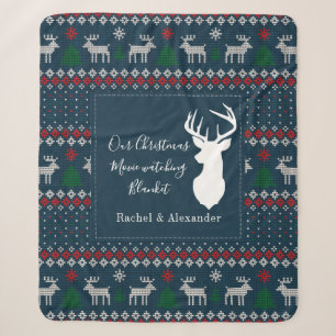 Weihnachtsstrickmuster personalisiert sherpadecke
