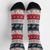 Weihnachtsstrickmuster Rentier Socken (Oben)