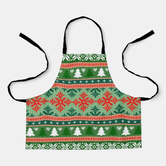 Weihnachtsstrickmuster Schürze (Vorderseite)
