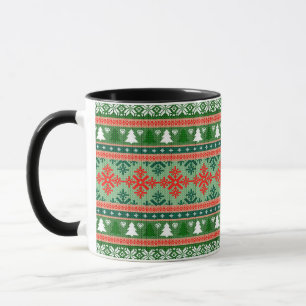 Weihnachtsstrickmuster Tasse