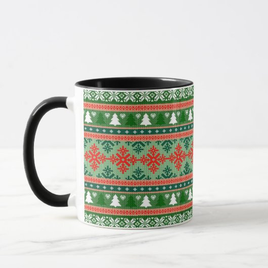 Weihnachtsstrickmuster Tasse (Links)