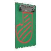 Weihnachtsstrumpf auf Grün Mini Klemmbrett (Schrägansicht)