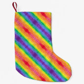 WeihnachtsStrumpf des Regenbogen-Streifen-2 Kleiner Weihnachtsstrumpf (Vorderseite)