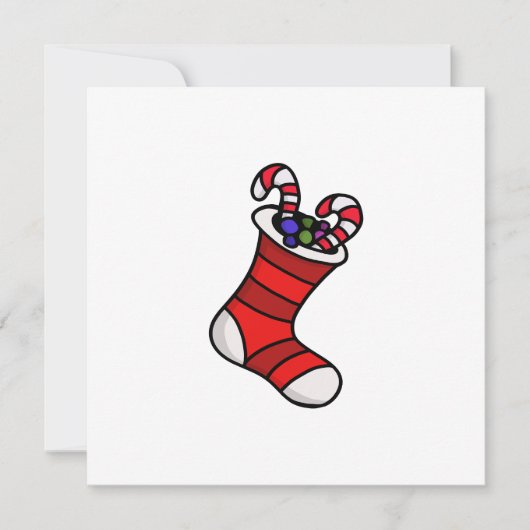 Weihnachtsstrumpf Einladung (Vorderseite)