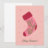 Weihnachtsstrumpf Feiertagskarte (Vorne/Hinten)
