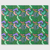 WeihnachtsStrumpf-gemustertes Grün Geschenkpapier (Flach)