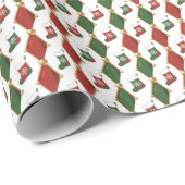 Weihnachtsstrumpf geschenkpapier (Rolleneckpunkt)