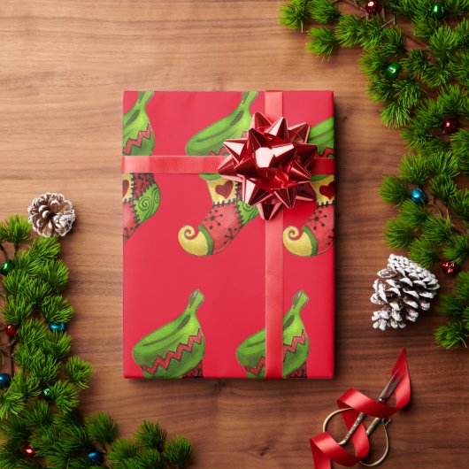 Weihnachtsstrumpf Geschenkpapier (Feiertagsgeschenk)