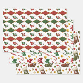 Weihnachtsstrumpf geschenkpapier set