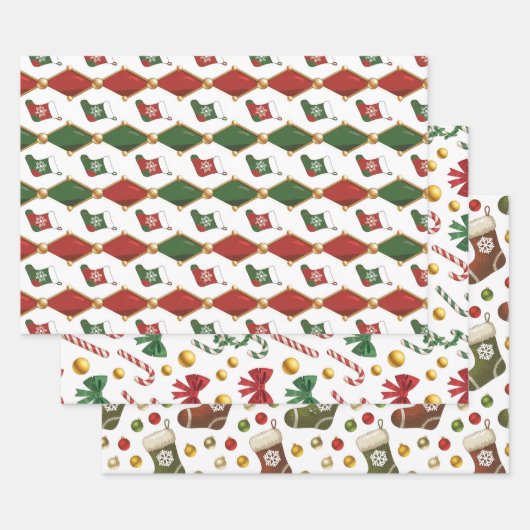 Weihnachtsstrumpf geschenkpapier set (Set)