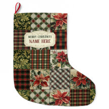 Weihnachtsstrumpf Geschenkverpackung Vintage Patch