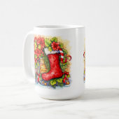 Weihnachtsstrumpf Kaffeetasse (Vorderseite Links)