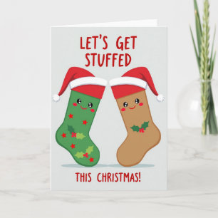 Weihnachtsstrumpf-Karte zum Befüllen Karte
