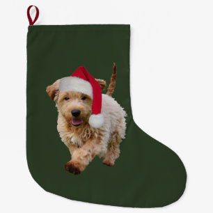 WeihnachtsStrumpf mit goldenem Gekritzel Großer Weihnachtsstrumpf