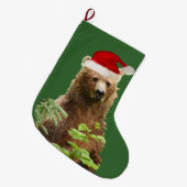 WeihnachtsStrumpf mit Grizzlybären Großer Weihnachtsstrumpf (Vorderansicht (hängend))