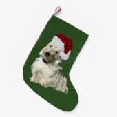 WeihnachtsStrumpf mit schottischem Terrier Kleiner Weihnachtsstrumpf (Vorderansicht (hängend))