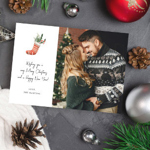 Weihnachtsstrumpf Notiz Foto Weihnachtskarte