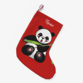 Weihnachtsstrumpf. Panda. Kleiner Weihnachtsstrumpf (Vorderansicht (hängend))