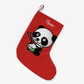 Weihnachtsstrumpf. Panda. Kleiner Weihnachtsstrumpf (Vorderansicht (hängend))