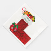Weihnachtsstrumpf Papier Serviette (Ecke)