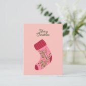 Weihnachtsstrumpf Postkarte (Stehend Vorderseite)
