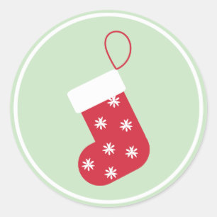 Weihnachtsstrumpf Runder Aufkleber