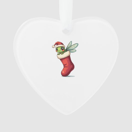 Weihnachtsstrumpf-Schwanze Libelle Ornament (Vorderseite)