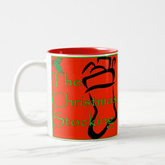 WeihnachtsStrumpf-Tasse Zweifarbige Tasse (Links)