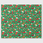 WeihnachtsStrumpf-und -schneeflocke-Muster Geschenkpapier (Flach)
