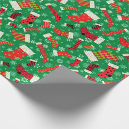 WeihnachtsStrumpf-und -schneeflocke-Muster Geschenkpapier