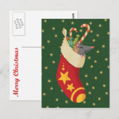 Weihnachtsstrumpf Vintage-Postkarte Postkarte (Vorne/Hinten)