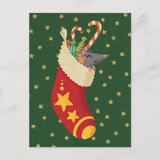 Weihnachtsstrumpf Vintage-Postkarte Postkarte (Vorderseite)