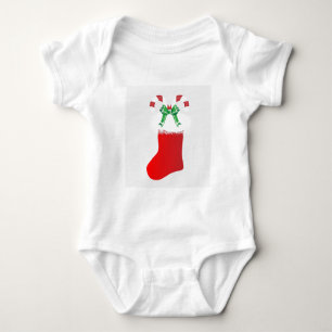 WeihnachtsStrumpf-Zuckerstange-Friedensschicksal Baby Strampler