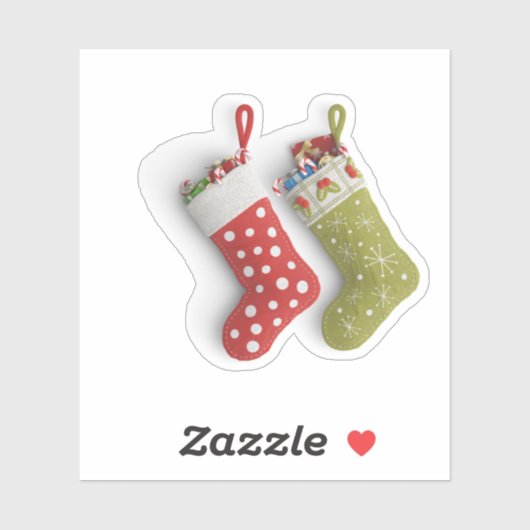Weihnachtsstrümpfe Aufkleber (Blatt)