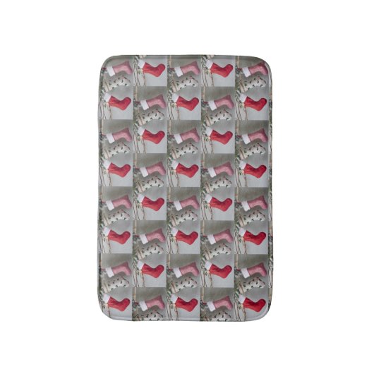 ***Weihnachtsstrümpfe*** Badematte (Vorderseite Vertikal)