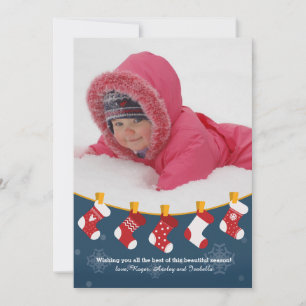 Weihnachtsstrümpfe Feiertags-Fotokarte Feiertagskarte