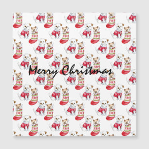 Weihnachtsstrümpfe für Hunde & Katzen Magnetkarte