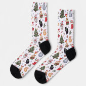 Weihnachtsstrümpfe für Katzenliebhaber Socken (Linkes Detail)