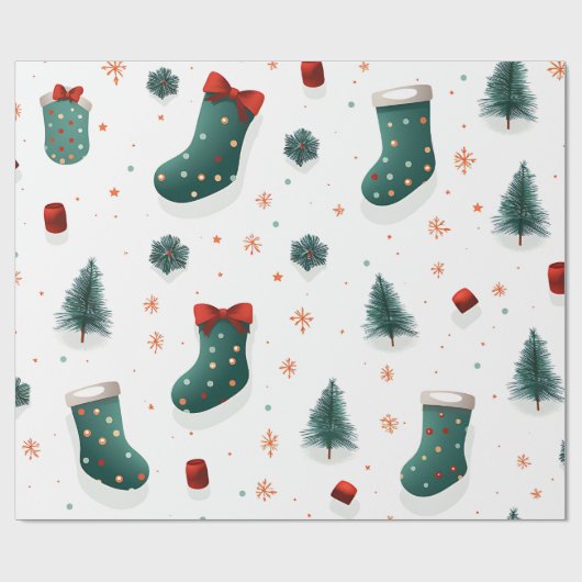 WeihnachtsStrümpfe Geschenkpapier (Flach)