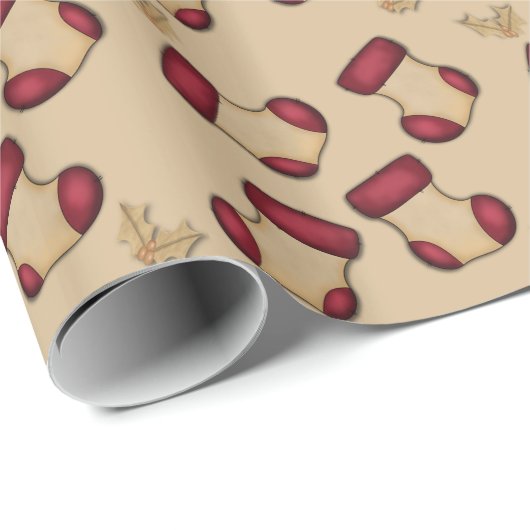 Weihnachtsstrümpfe Geschenkpapier (Rolleneckpunkt)