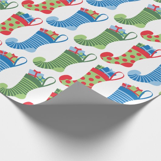 Weihnachtsstrümpfe Geschenkpapier (Ecke)