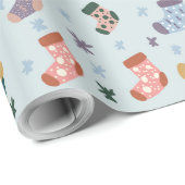 Weihnachtsstrümpfe Geschenkpapier (Rolleneckpunkt)