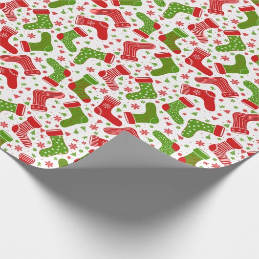 WeihnachtsStrümpfe Geschenkpapier (Ecke)