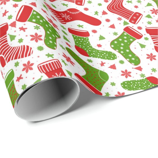 WeihnachtsStrümpfe Geschenkpapier (Rolleneckpunkt)
