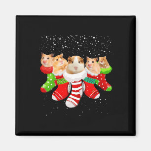 Weihnachtsstrümpfe im Hamster Funny Weihnachtsgesc Magnet