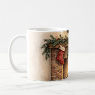 Weihnachtsstrümpfe Kamin Geschenk Wasserfarbe Gemü Kaffeetasse