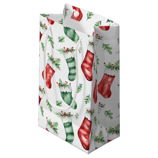 WeihnachtsStrümpfe Kleine Geschenktüte (Vorderseite Schrägansicht)