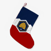 Weihnachtsstrümpfe mit der Flagge von Utah, USA (Vorderansicht (hängend))