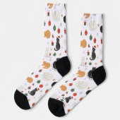 Weihnachtsstrümpfe mit festlichem Katzenmuster Socken (Linkes Detail)