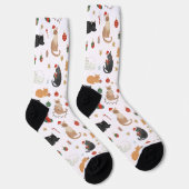 Weihnachtsstrümpfe mit festlichem Katzenmuster Socken (Rechts)